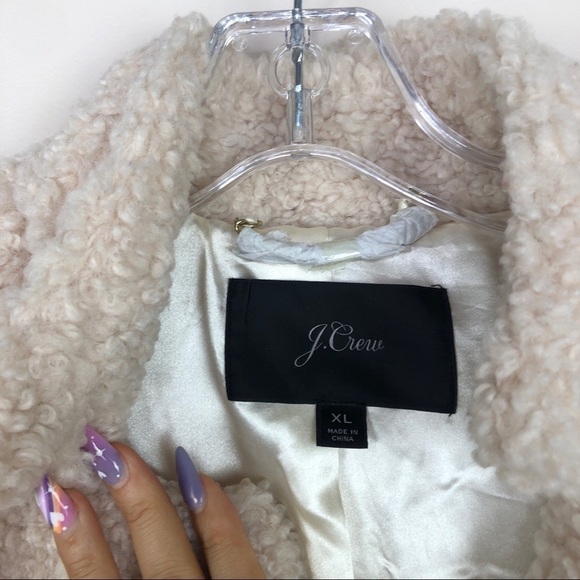 J. Crew Cream Sherpa Coat K2605 - Picture 4 of 10